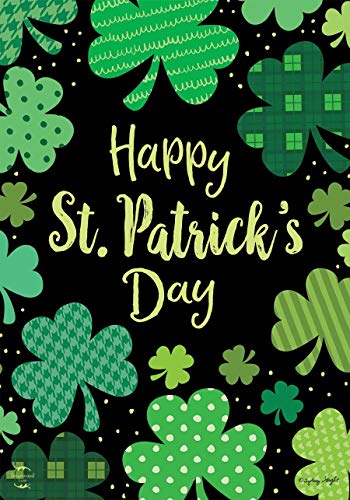 Briarwood Lane St. Patrick's Day Clovers St Patricks Day Garden Flag - 12.5" x 18" - Irish Garden Flag - Celtic Garden Flag - Saint Patricks Day Garden Flag - Celtic Shamrock Garden Flag - Irish Flag