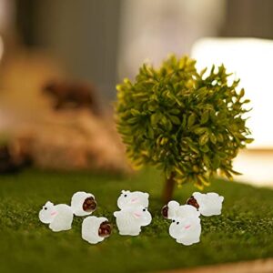 48 Pcs Mini Garden Miniature Sheeps Small Herd of Sheeps Fairy Garden Sheep Toy Resin Sheep Figurine Tiny Lambs Miniature Garden Figurines Moss Micro Landscape Decoration DIY Craft Resin Home Decor