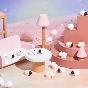 48 Pcs Mini Garden Miniature Sheeps Small Herd of Sheeps Fairy Garden Sheep Toy Resin Sheep Figurine Tiny Lambs Miniature Garden Figurines Moss Micro Landscape Decoration DIY Craft Resin Home Decor