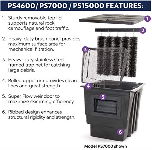 Atlantic Water Gardens PS4600 Pond Skimmer, 6" Weir Width