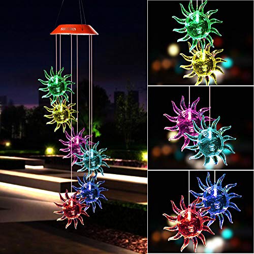 Sunflower Solar Wind Chimes,Gifts for All mom/Grandma/Women/Aunt /Daughte/Friend /Niece/Sister/Teacher/dad, Mother Birthday Gift, Gardening Gifts,windchimes Outside, Perfect for The Patio, Garden