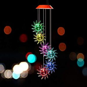 Sunflower Solar Wind Chimes,Gifts for All mom/Grandma/Women/Aunt /Daughte/Friend /Niece/Sister/Teacher/dad, Mother Birthday Gift, Gardening Gifts,windchimes Outside, Perfect for The Patio, Garden