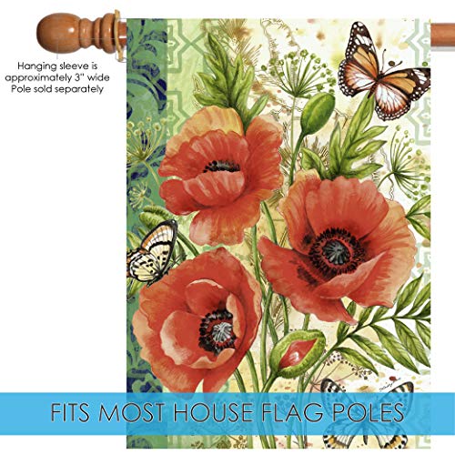 Toland Home Garden 102580 Poppie Delight Flower Flag 28x40 Inch Double Sided Flower Garden Flag for Outdoor House Flag Yard Decoration