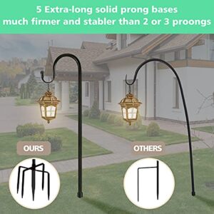 Shepherds Hook 76 inch, Heavy Duty Wrought Iron Shepherd Hooks 2 Pack Bird Feeder Hanger Pole for Outdoor Hanging Adjustable Shepherds Hooks Can Used for Garden Decorative,Solar Lights Hook