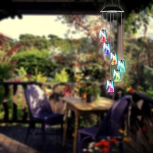 AceList Lucky Angel Solar Wind Chimes for Outside LED Lights, Color Changing Waterproof Windchimes Unique Outdoor Decor, Solar Power Wind Chime, Patio Yard Garden Home Decoration