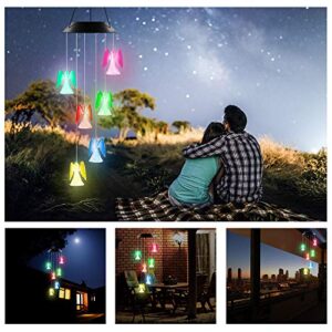 AceList Lucky Angel Solar Wind Chimes for Outside LED Lights, Color Changing Waterproof Windchimes Unique Outdoor Decor, Solar Power Wind Chime, Patio Yard Garden Home Decoration