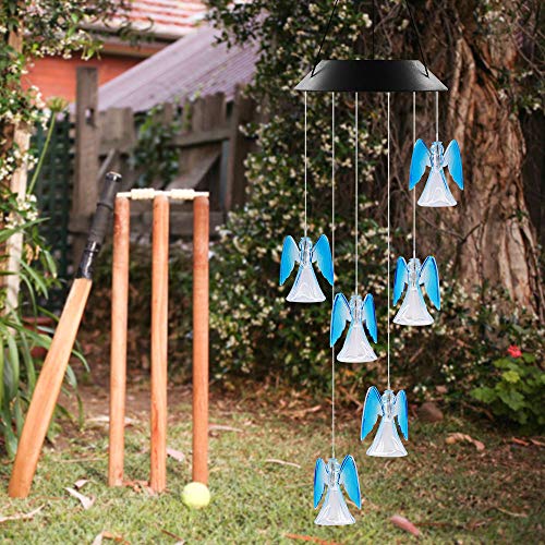 AceList Lucky Angel Solar Wind Chimes for Outside LED Lights, Color Changing Waterproof Windchimes Unique Outdoor Decor, Solar Power Wind Chime, Patio Yard Garden Home Decoration