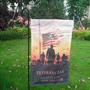 LoveMyHome Thank You Military Service Patriotic Garden Flag Memorial Veterans Day All Gave Some Some Gave All Decorative Yard Banner for Outdoor 12.5 x 18 Inch Printed Both Sides