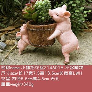 VJRQM Garden Animals,Garden Animals Statues,Fairy Garden Resin Animal Miniature Figurines Pig Statue Adornment Outdoor Garden Decoration Desk Decorations Courtyard Crafts