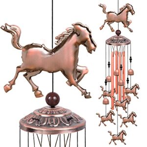 solawindchime horse wind chimes outdoor, horse memorial wind chime, horse gift wind chimes, horses wind bells, gifts for women, for home, garden, indoor, outdoor decoration, garden horses wind chime