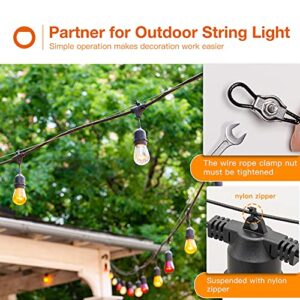 addlon - 164 FT Nylon Coated Stainless Steel Cable Hanging Kit for Outdoor String Lights, Stainless Steel Corrosion Resistant, Outdoor String Light Suspension kit Guide Wire for Patio, Garden