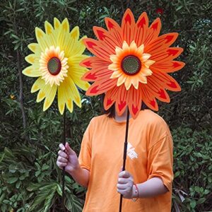 Yolyoo 6pcs Sunflower Lawn Pinwheels Wind Spinners Large Windmill Pinwheel for Garden,Yard, Party Outdoor Decor