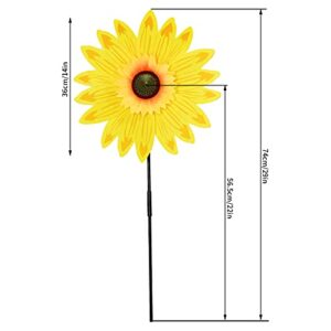 Yolyoo 6pcs Sunflower Lawn Pinwheels Wind Spinners Large Windmill Pinwheel for Garden,Yard, Party Outdoor Decor