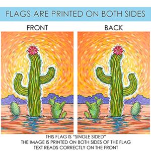 Toland Home Garden 1112540 Groovy Cactus Summer Flag 12x18 Inch Double Sided for Outdoor Desert House Yard Decoration