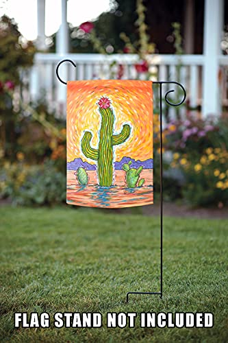 Toland Home Garden 1112540 Groovy Cactus Summer Flag 12x18 Inch Double Sided for Outdoor Desert House Yard Decoration