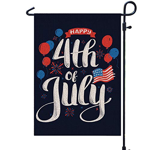 4th of July Garden Flag Vertical Double Sided |Yard Decor & Decoration Outdoor -12x18 Inch