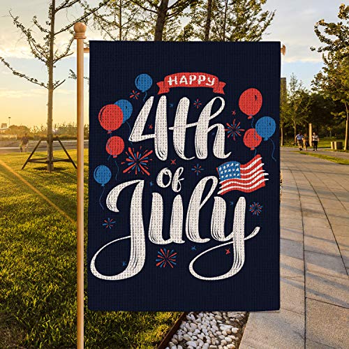 4th of July Garden Flag Vertical Double Sided |Yard Decor & Decoration Outdoor -12x18 Inch