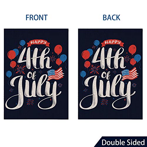 4th of July Garden Flag Vertical Double Sided |Yard Decor & Decoration Outdoor -12x18 Inch