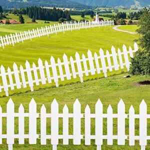 ELECLAND 6 Pieces Garden Fence with 6 Pieces Fence Inser White Plastic Fence Garden Picket Fence Edgings Lawn Flowerbeds Plant Borders Decorative Garden Yard