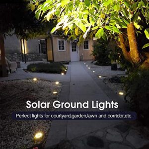 Flalivi Solar Ground Lights - 8 LED Solar Garden Lights Outdoor Waterproof Bright in-Ground Lights for Lawn Pathway Yard Driveway (8 Packs)