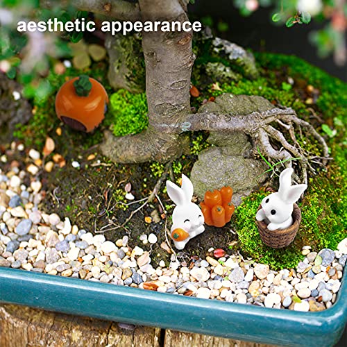 OOTSR 17 Pcs Miniature Fairy Garden Rabbit, Frog Figurines Fairy Garden Mini Animals Cake Topper Resin Model Moss Landscape DIY Terrarium Crafts Ornament Accessories for Home Décor