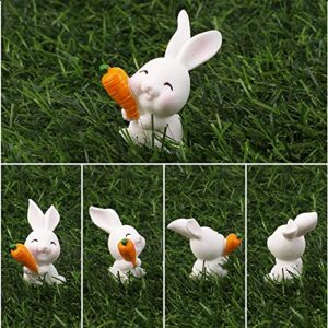 OOTSR 17 Pcs Miniature Fairy Garden Rabbit, Frog Figurines Fairy Garden Mini Animals Cake Topper Resin Model Moss Landscape DIY Terrarium Crafts Ornament Accessories for Home Décor