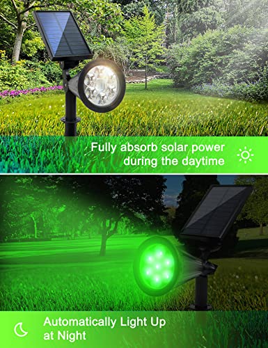 BOHON Solar Outdoor Lights Waterproof Solar Spot Lights Outdoor Spotlight 2-in-1 Wall Lights Auto On/Off Security Night Lights for Landscape Lighting Yard Patio Garden Deck Pathway 2 Pack (multicolor)