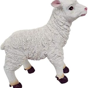 Taotenish Sheep Statues Resin Goat Lamb Statue Outdoor Statues for Garden Decor, Wedding Party Decor - Standing Left