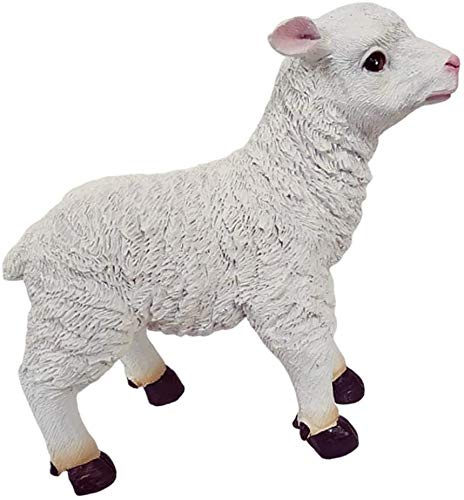 Taotenish Sheep Statues Resin Goat Lamb Statue Outdoor Statues for Garden Decor, Wedding Party Decor - Standing Left