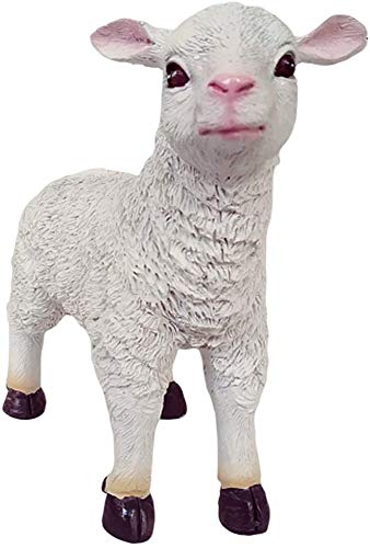 Taotenish Sheep Statues Resin Goat Lamb Statue Outdoor Statues for Garden Decor, Wedding Party Decor - Standing Left