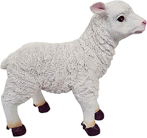 Taotenish Sheep Statues Resin Goat Lamb Statue Outdoor Statues for Garden Decor, Wedding Party Decor - Standing Left