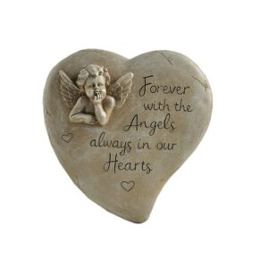 angel memorial stone, remembering a loved one, angel statue sympathy gifts, outdoor garden stepping stones, cemetery decoration,7.48″ h.