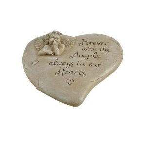 Angel Memorial Stone, Remembering a Loved One, Angel Statue Sympathy Gifts, Outdoor Garden Stepping Stones, Cemetery Decoration,7.48" H.