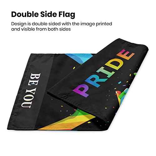 Pride Garden Flags Double Sided Gay Lesbian LGBTQ Pride Progress Flag Pansexual Yard Flag for Outdoor Decoration 12.5 x 18 Inch