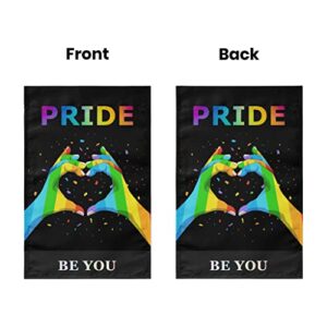 Pride Garden Flags Double Sided Gay Lesbian LGBTQ Pride Progress Flag Pansexual Yard Flag for Outdoor Decoration 12.5 x 18 Inch