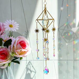 Hanging Sun Catchers with Crystals Ball Prism Rainbow Maker Suncatcher Indoor Suncatcher for Window Valentine's Day Christmas Decoration for Home Garden