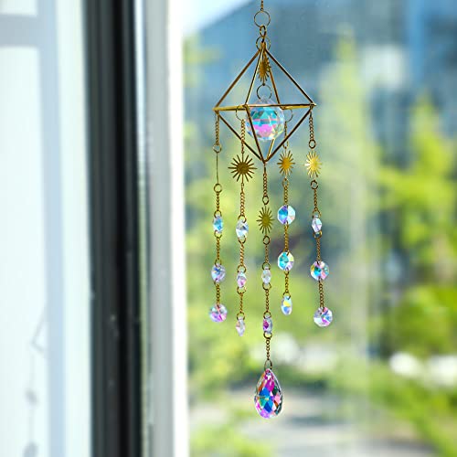 Hanging Sun Catchers with Crystals Ball Prism Rainbow Maker Suncatcher Indoor Suncatcher for Window Valentine's Day Christmas Decoration for Home Garden