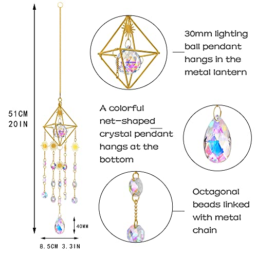 Hanging Sun Catchers with Crystals Ball Prism Rainbow Maker Suncatcher Indoor Suncatcher for Window Valentine's Day Christmas Decoration for Home Garden