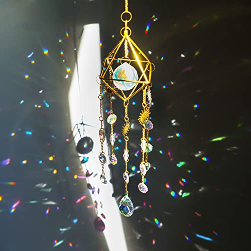 Hanging Sun Catchers with Crystals Ball Prism Rainbow Maker Suncatcher Indoor Suncatcher for Window Valentine's Day Christmas Decoration for Home Garden