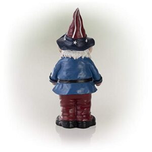 Alpine Americana Gnome with Flag Apron Bird Feeder, 12 Inch Tall