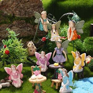 120 Pieces Fairy Garden Kit Fairy Garden Accessories Fairy Garden Animals Garden Miniatures Fairies Miniature Figurines Micro Landscape Ornaments Garden DIY Kit for Outdoor Garden Yard Lawn