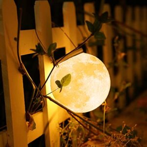 Balkwan 4.7 inches Solar Moon lamp Garden Decor Waterproof Outdoor Lanterns with LED Garden Solar Lights Patio Hanging Lights Christmas Decorations for Backyard Fence Pathway, Warm White