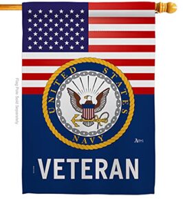 us navy veteran house flag – armed forces usn seabee united state american military retire official – decoration banner small garden yard gift double-sided made in usa 28 x 40