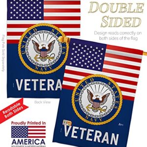 US Navy Veteran House Flag - Armed Forces USN Seabee United State American Military Retire Official - Decoration Banner Small Garden Yard Gift Double-Sided Made in USA 28 X 40