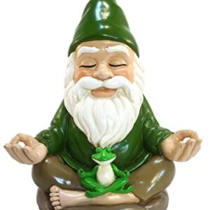 Zen Gnome – Tranquility and Peacefulness for Your Fairy Garden and Garden Gnomes by GlitZGlam. 9 Inches Tall Miniature Figurine