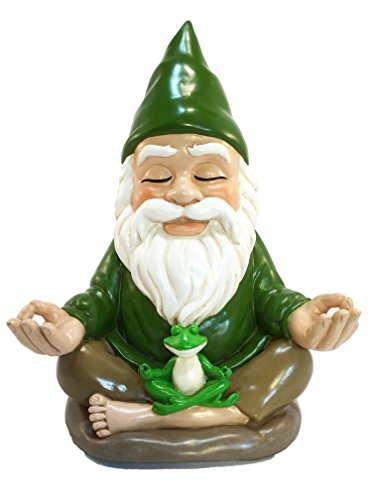 Zen Gnome – Tranquility and Peacefulness for Your Fairy Garden and Garden Gnomes by GlitZGlam. 9 Inches Tall Miniature Figurine