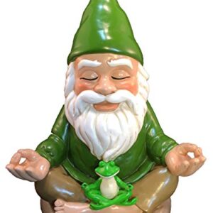 Zen Gnome – Tranquility and Peacefulness for Your Fairy Garden and Garden Gnomes by GlitZGlam. 9 Inches Tall Miniature Figurine