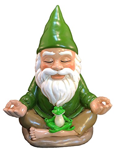 Zen Gnome – Tranquility and Peacefulness for Your Fairy Garden and Garden Gnomes by GlitZGlam. 9 Inches Tall Miniature Figurine