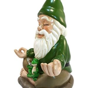 Zen Gnome – Tranquility and Peacefulness for Your Fairy Garden and Garden Gnomes by GlitZGlam. 9 Inches Tall Miniature Figurine