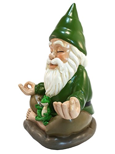 Zen Gnome – Tranquility and Peacefulness for Your Fairy Garden and Garden Gnomes by GlitZGlam. 9 Inches Tall Miniature Figurine